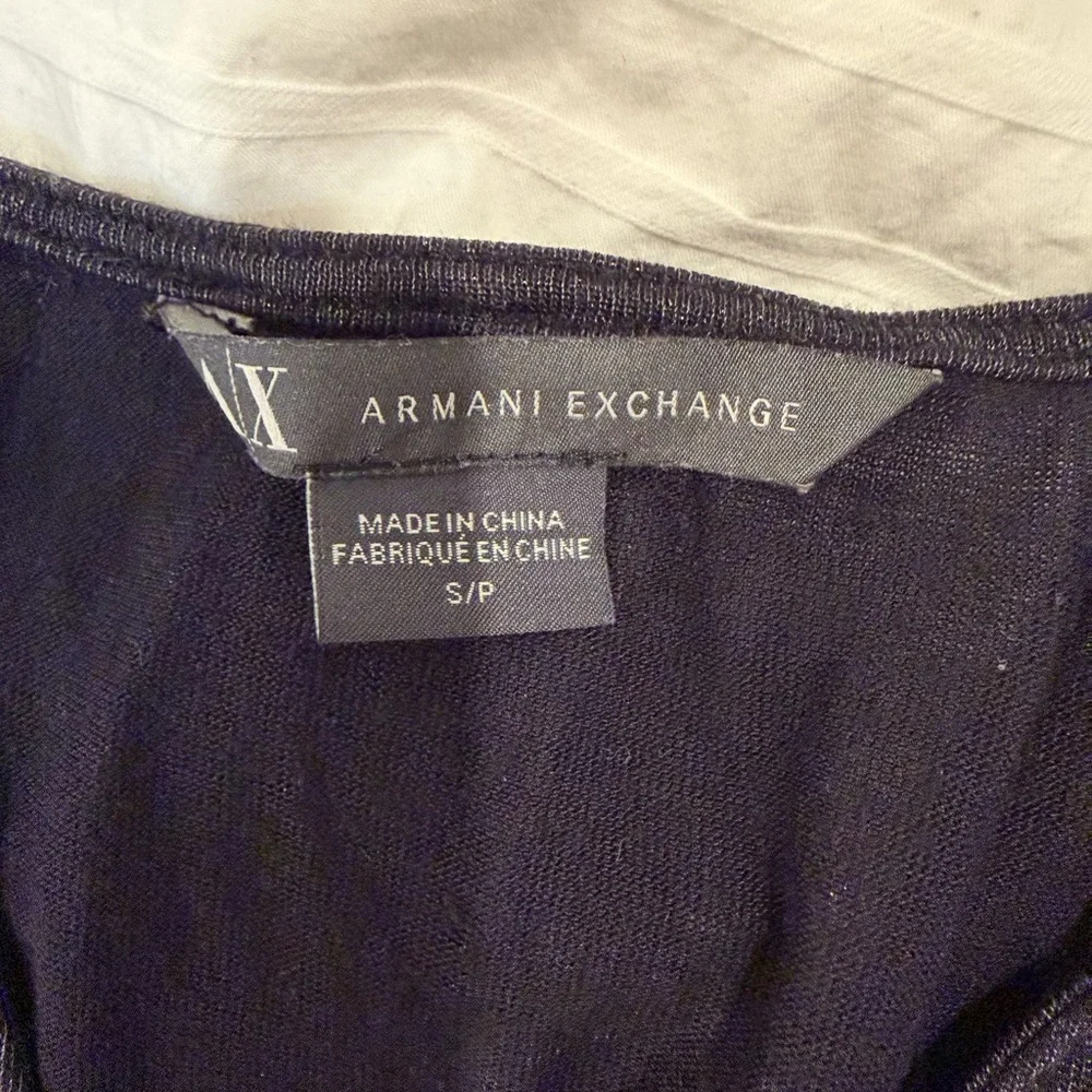 Armani Exchange Black Metallic Draped Mini Cocktail Dress/ Size small petite - Picture 2 of 5